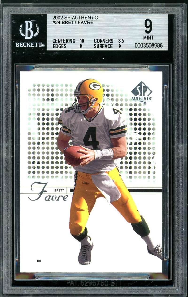 Brett Favre Card 2002 SP Authentic #24 BGS 9 (10 8.5 9 9) Image 1