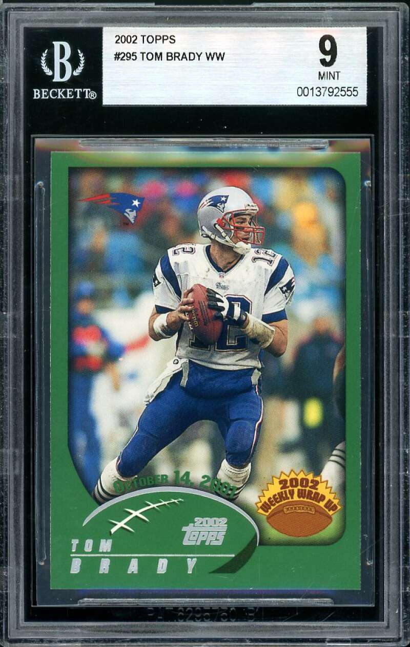 Tom Brady Card 2002 Topps #295 BGS 9 Image 1