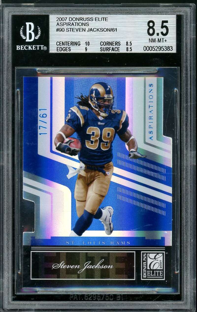 Steven Jackson Card 2007 Donruss Elite Aspirations #90 BGS 8.5 (10 8.5 9 8.5) Image 1