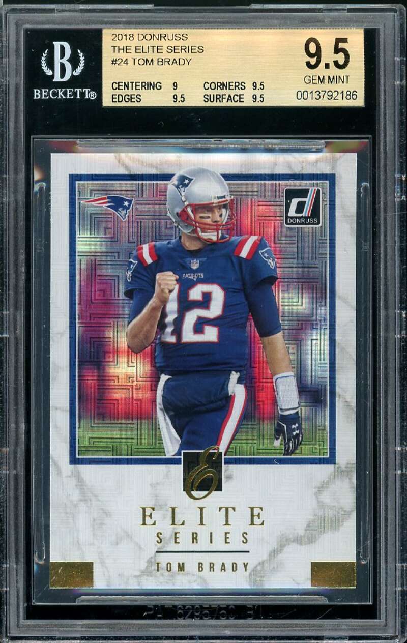 Tom Brady Card 2018 Donruss The Elite Series #24 (pop 1) BGS 9.5 (9 9.5 9.5 9.5) Image 1