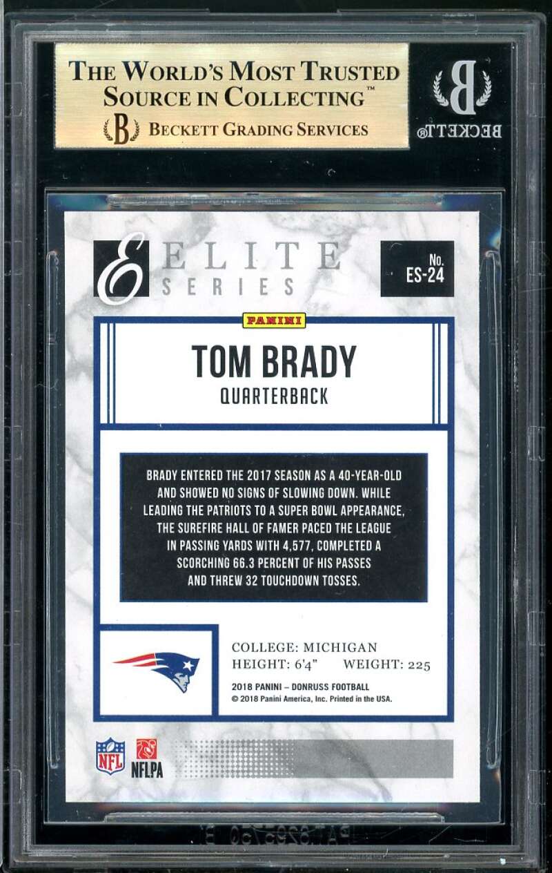 Tom Brady Card 2018 Donruss The Elite Series #24 (pop 1) BGS 9.5 (9 9.5 9.5 9.5) Image 2