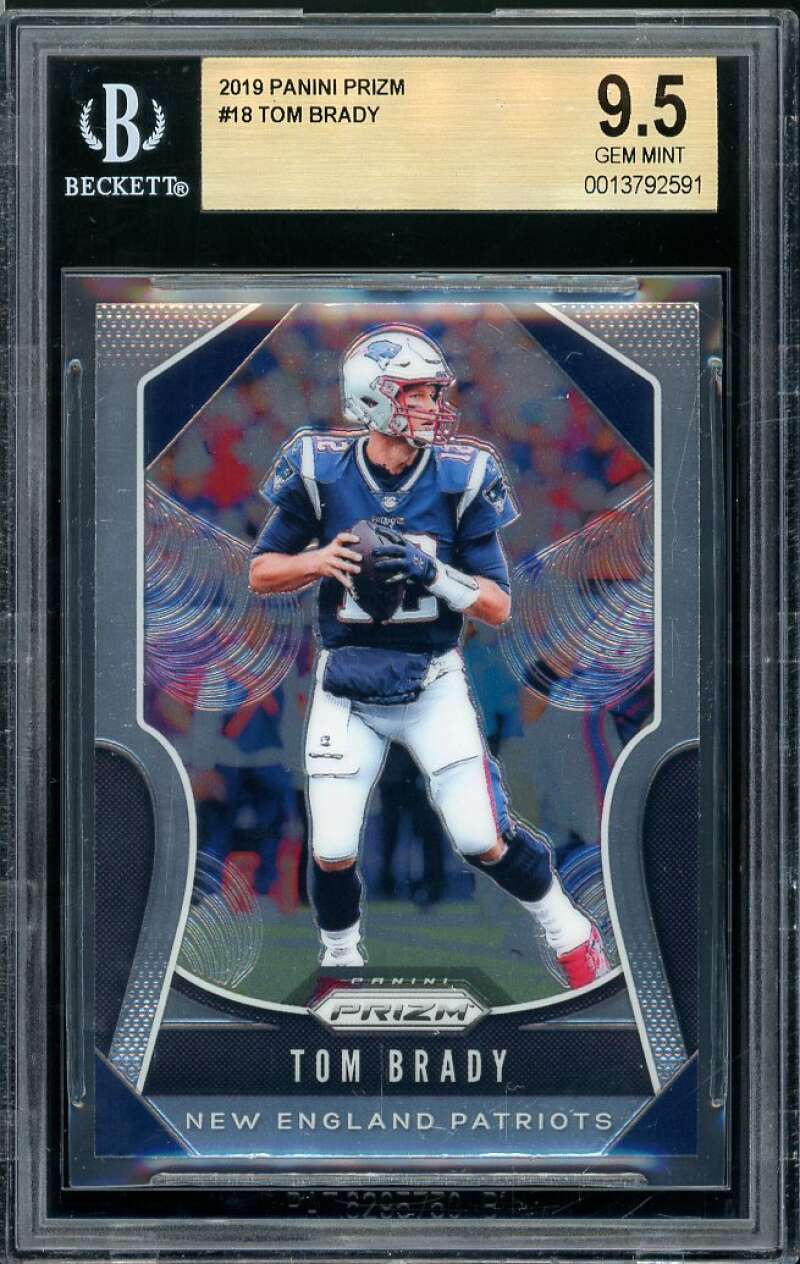 Tom Brady Card 2019 Panini Prizm #18 BGS 9.5 Image 1