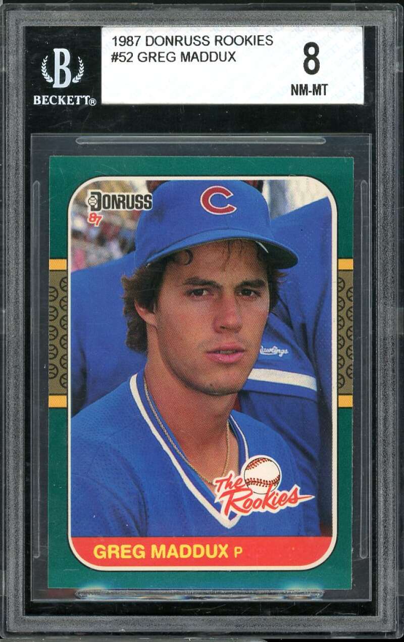 Greg Maddux Rookie Card 1987 Donruss The Rookies #52 BGS 8 (8 9 8.5 8) Image 1