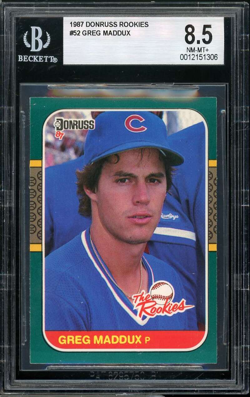 Greg Maddux Rookie Card 1987 Donruss The Rookies #52 BGS 8.5 Image 1