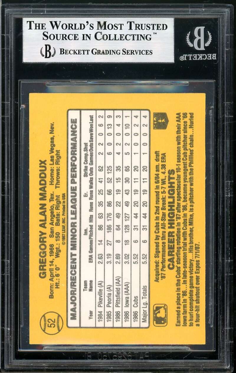 Greg Maddux Rookie Card 1987 Donruss The Rookies #52 BGS 8.5 Image 2