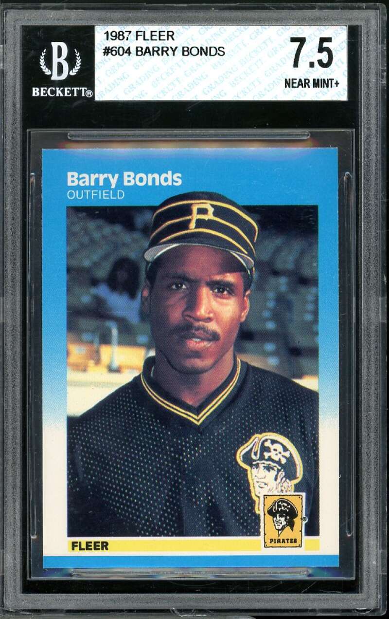 Barry Bonds Rookie Card 1987 Fleer #604 BGS 7.5 (7 8.5 8.5 9) Image 1