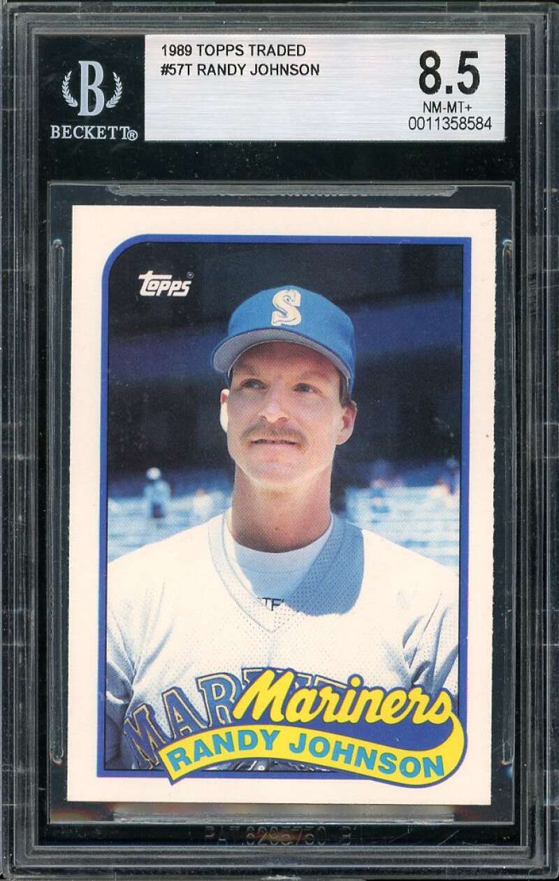 Randy Johnson Rookie Card 1989 Topps Traded #57T BGS 8.5 (9.5 8.5 8.5 9) Image 1