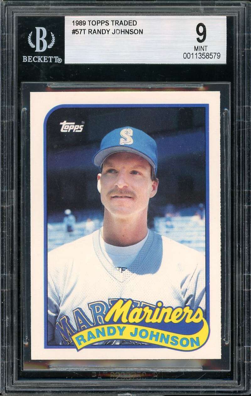 Randy Johnson Rookie Card 1989 Topps Traded #57T BGS 9 Image 1