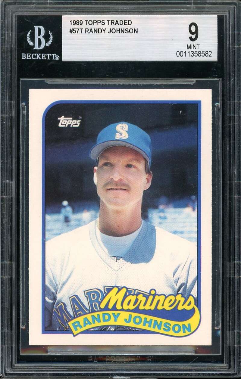 Randy Johnson Rookie Card 1989 Topps Traded #57T BGS 9 Image 1