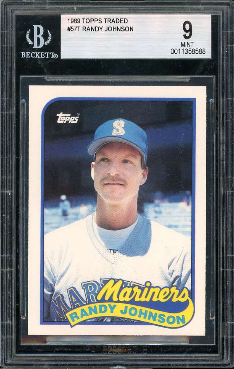 Randy Johnson Rookie Card 1989 Topps Traded #57T BGS 9 Image 1