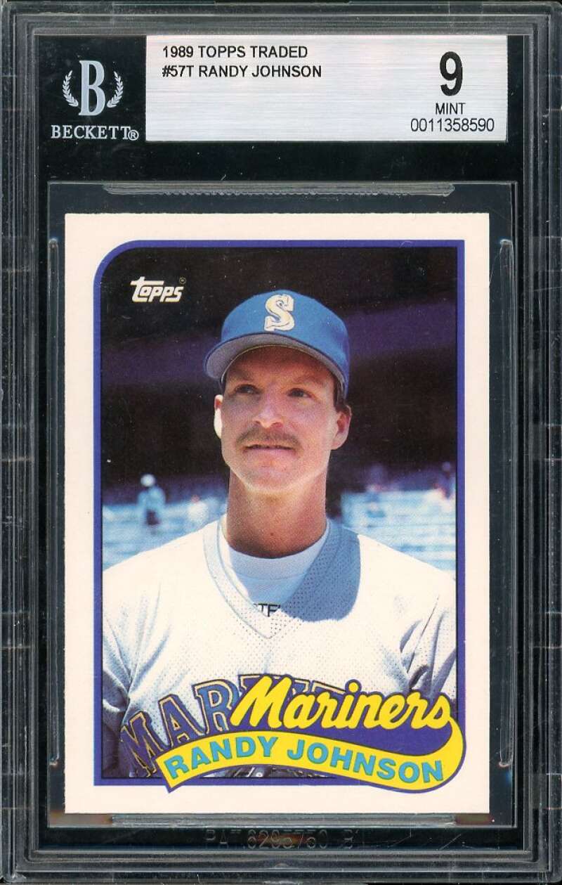 Randy Johnson Rookie Card 1989 Topps Traded #57T BGS 9 Image 1