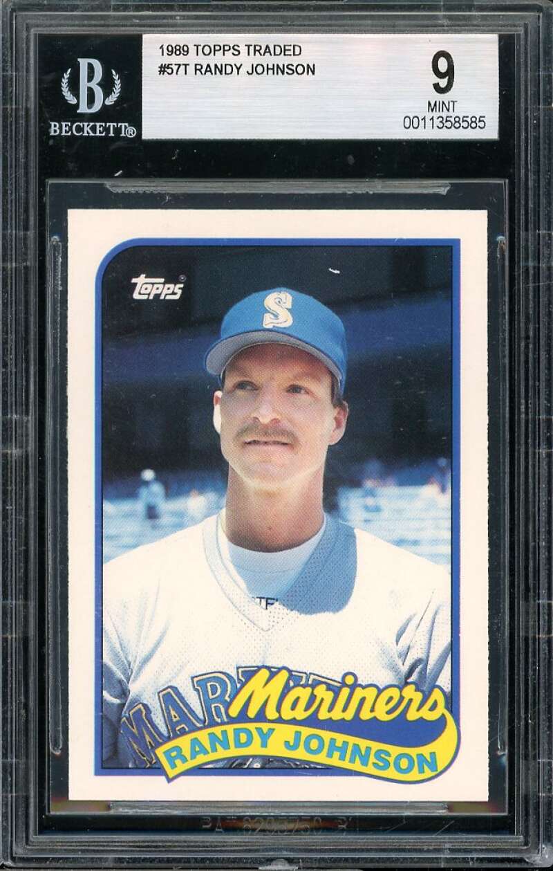 Randy Johnson Rookie Card 1989 Topps Traded #57T BGS 9 Image 1