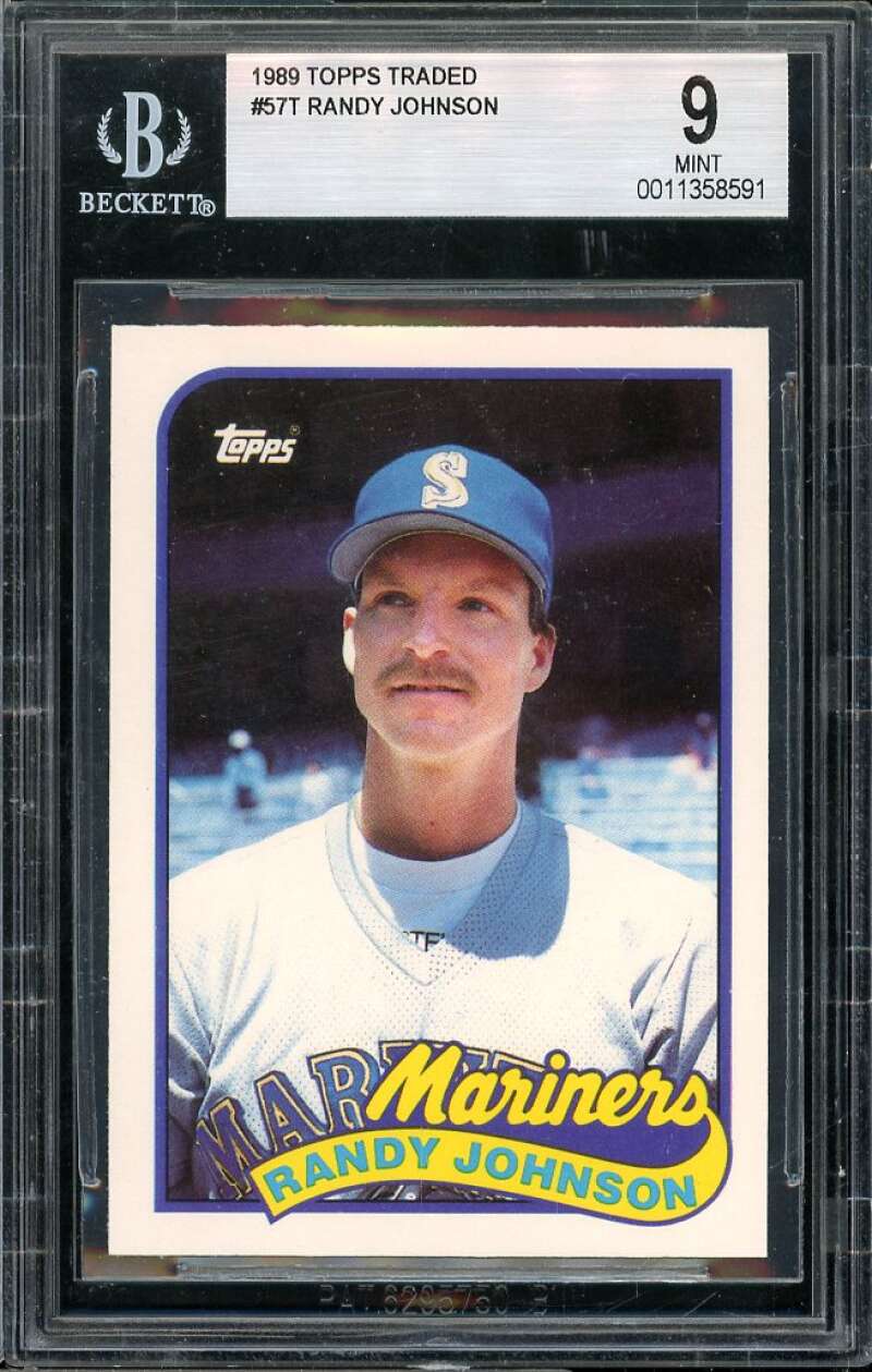 Randy Johnson Rookie Card 1989 Topps Traded #57T BGS 9 Image 1