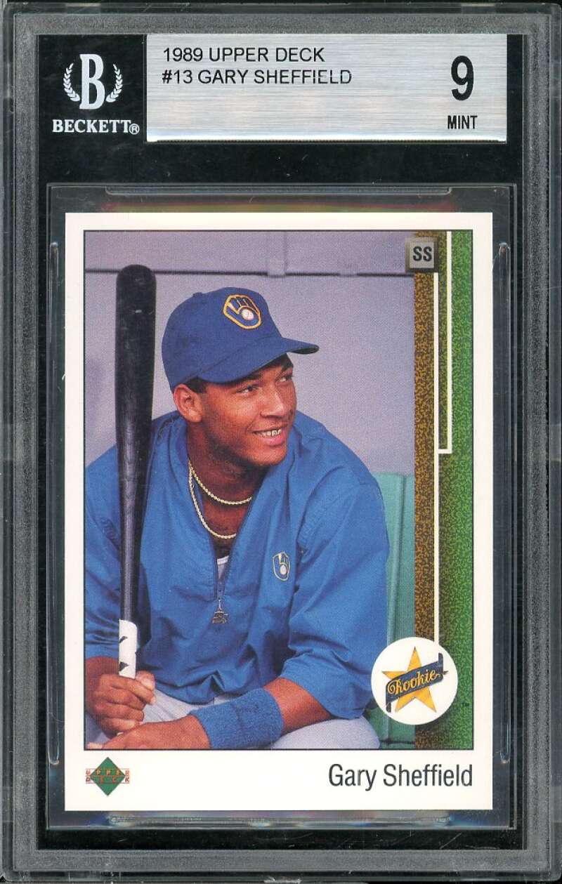 Gary Sheffield Rookie Card 1989 Upper Deck #13 BGS 9 (9.5 9.5 8.5 9) Image 1