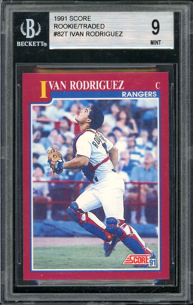 Ivan Rodriguez Rookie Card 1991 Score Rookie & Traded #82T BGS 9 ( –
