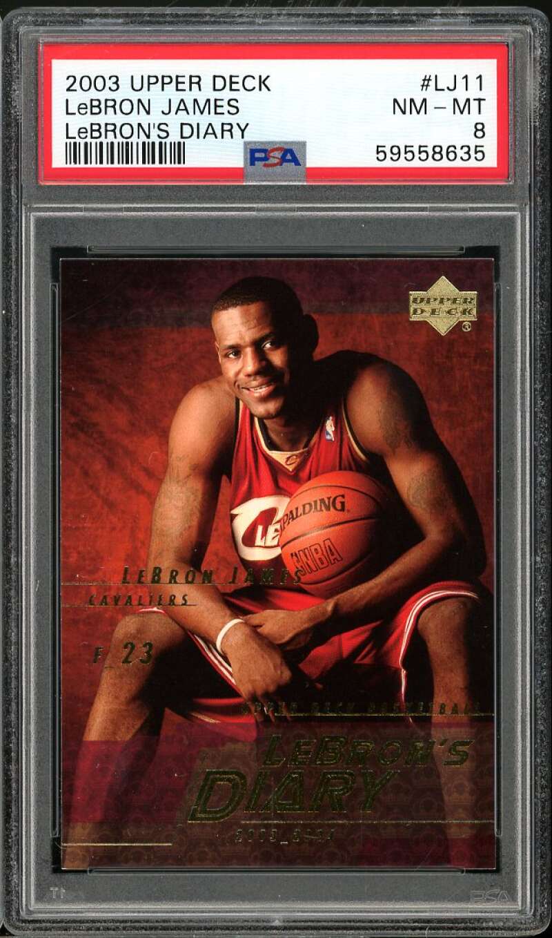 LeBron James Rookie Card 2003-04 Upper Deck LeBron's Diary #LJ11 PSA 8 Image 1