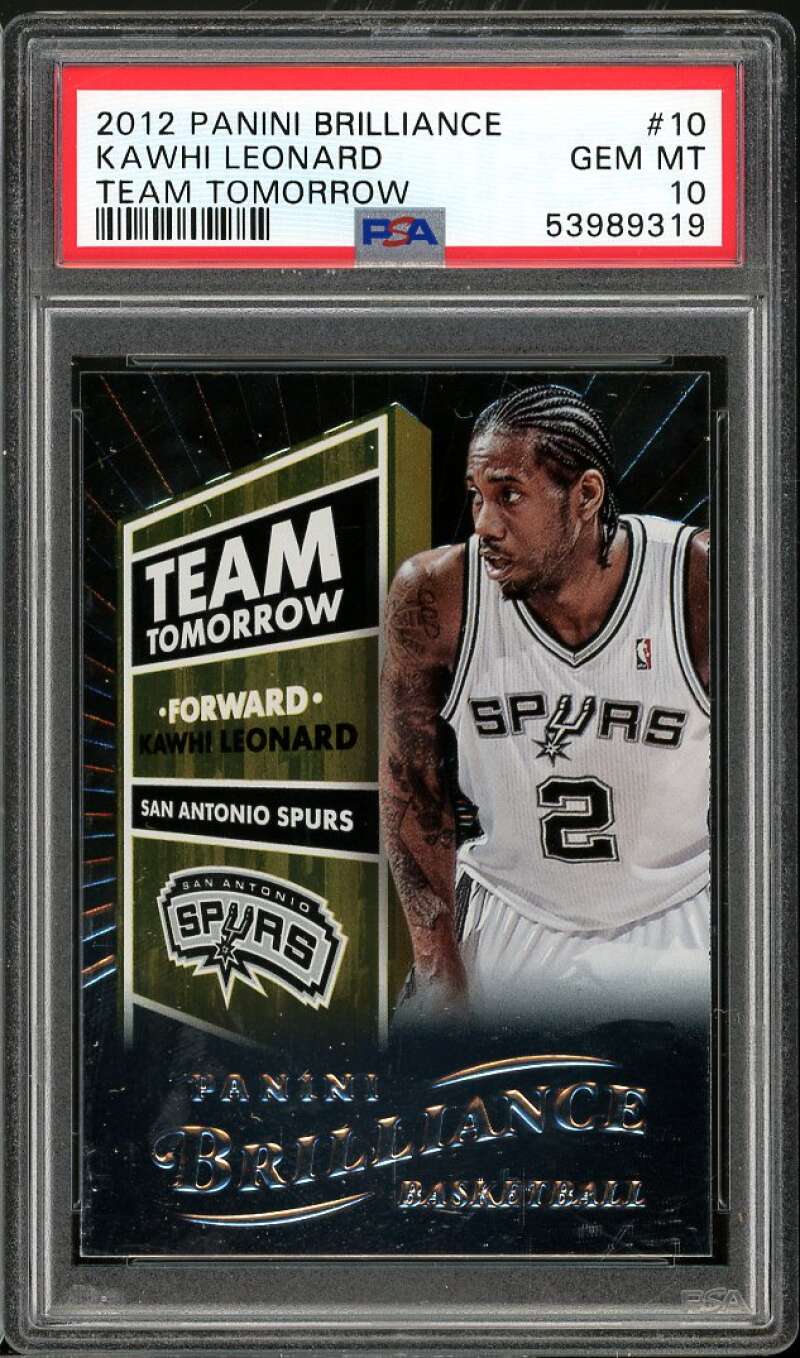 Kawhi Leonard Rookie Card 2012-13 Panini Brilliance Team Tomorrow #10 PSA 10 Image 1