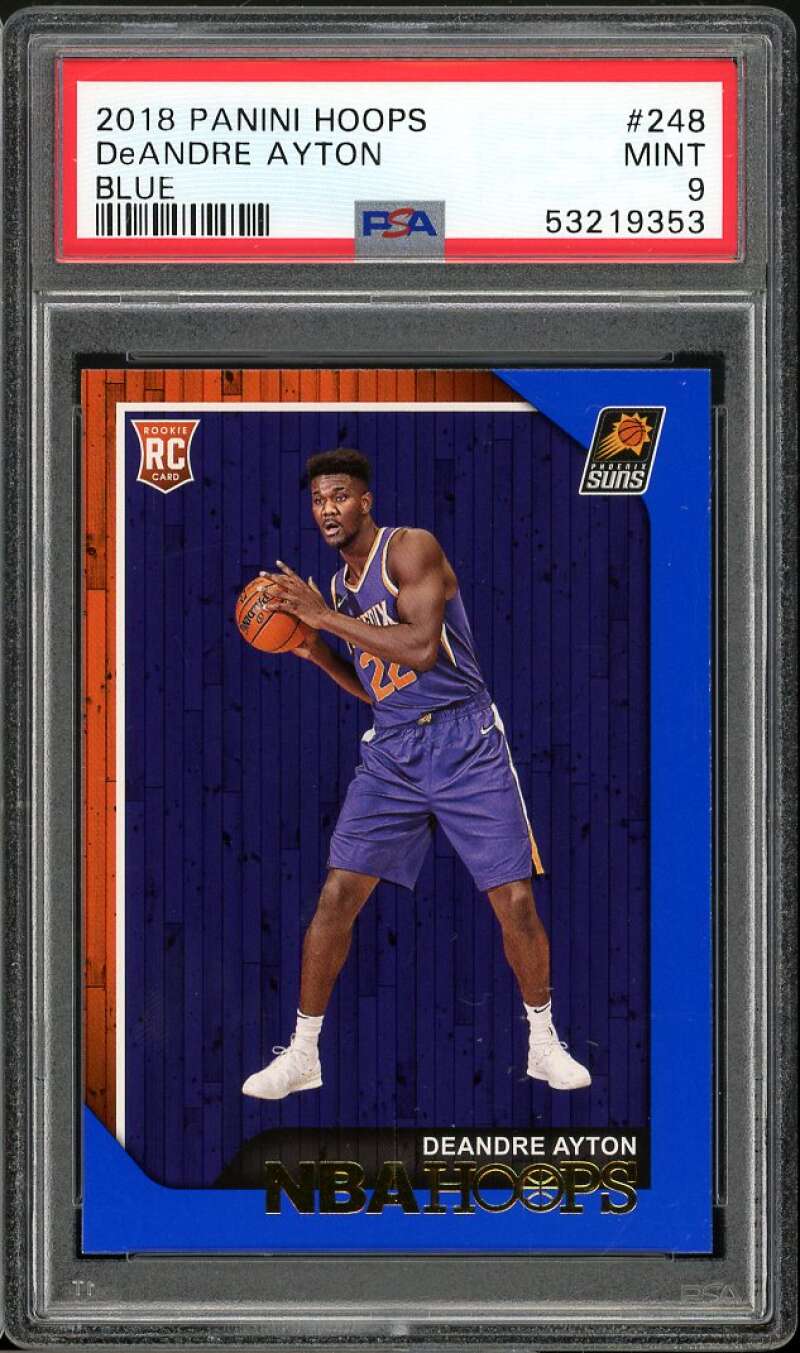 Deandre Ayton Rookie Card 2018-19 Panini Hoops Blue #248 PSA 9 Image 1