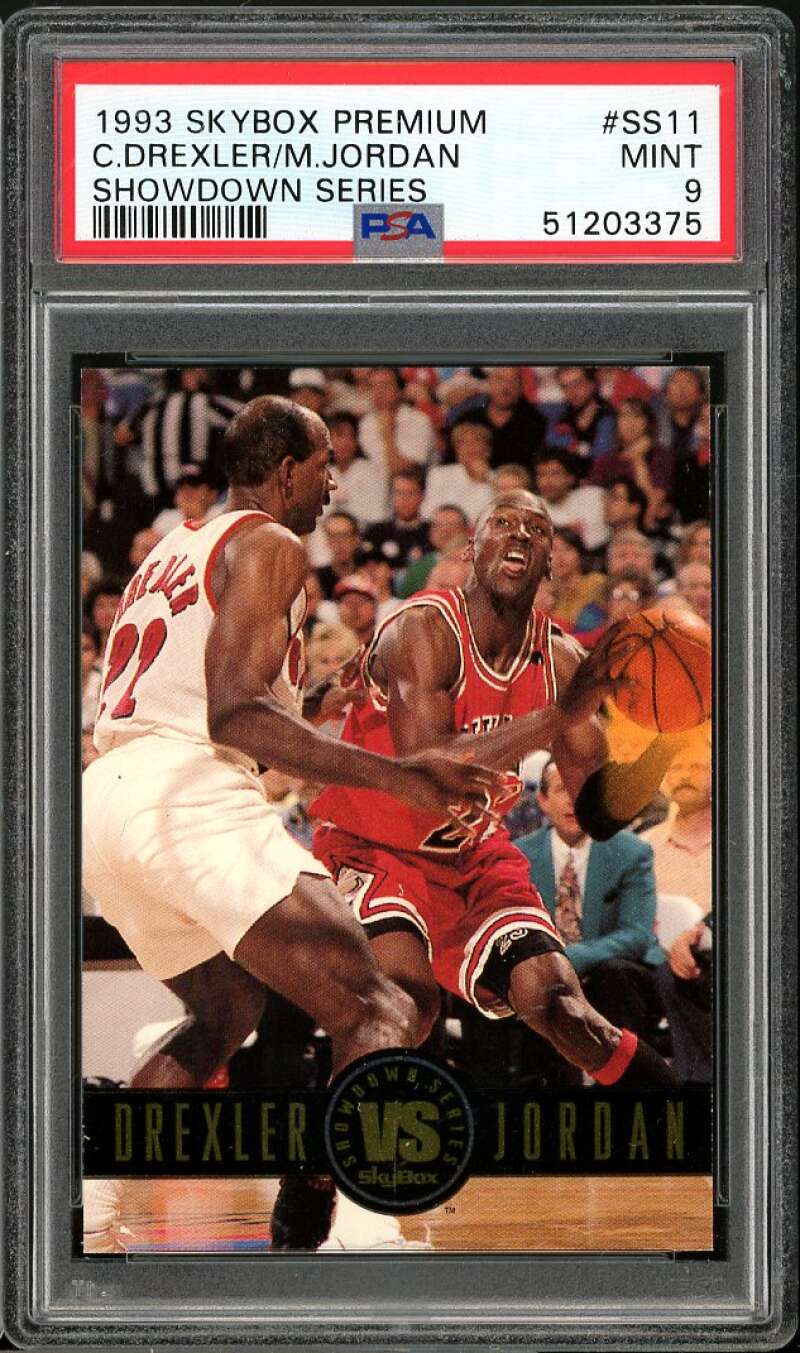 Clyde Drexler/ Michael Jordan 1993-94 Skybox Premium Showdown Series #11 PSA 9 Image 1