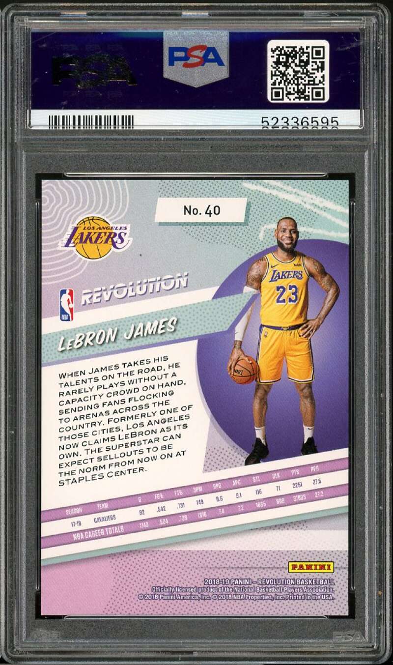 LeBron James Card 2018-19 Panini Revolution #40 PSA 9 Image 2