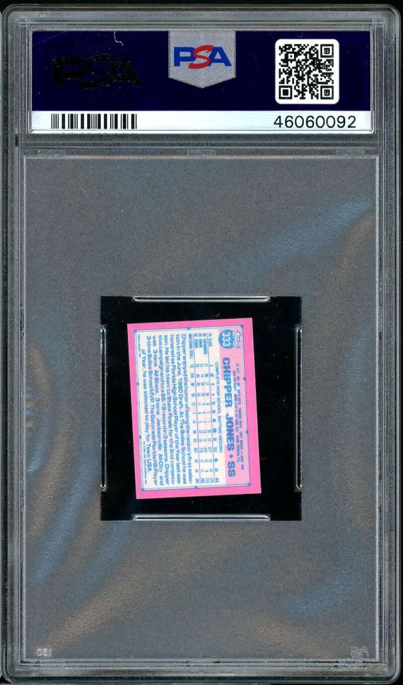 Chipper Jones Rookie Card 1991 Topps Micro #333 PSA 8 Image 2