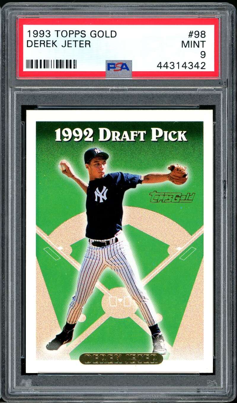 Derek Jeter Rookie Card 1993 Topps Gold #98 PSA 9 Image 1