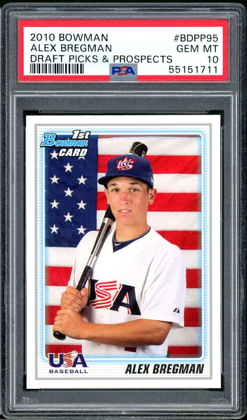 Alex Bregman Rookie Card 2010 Bowman Draft Picks n Prospects #BDPP95 PSA 10 Image 1