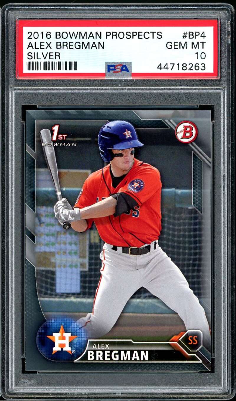 Alex Bregman Rookie Card 2016 Bowman Prospects Silver #BP4 PSA 10 Image 1