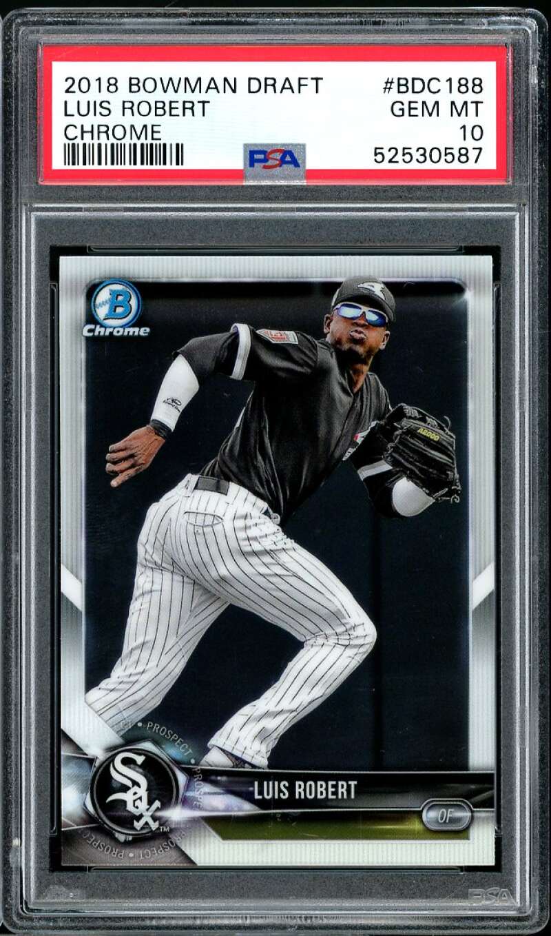 Luis Robert Card 2018 Bowman Draft Chrome #BDC188 PSA 10 Image 1