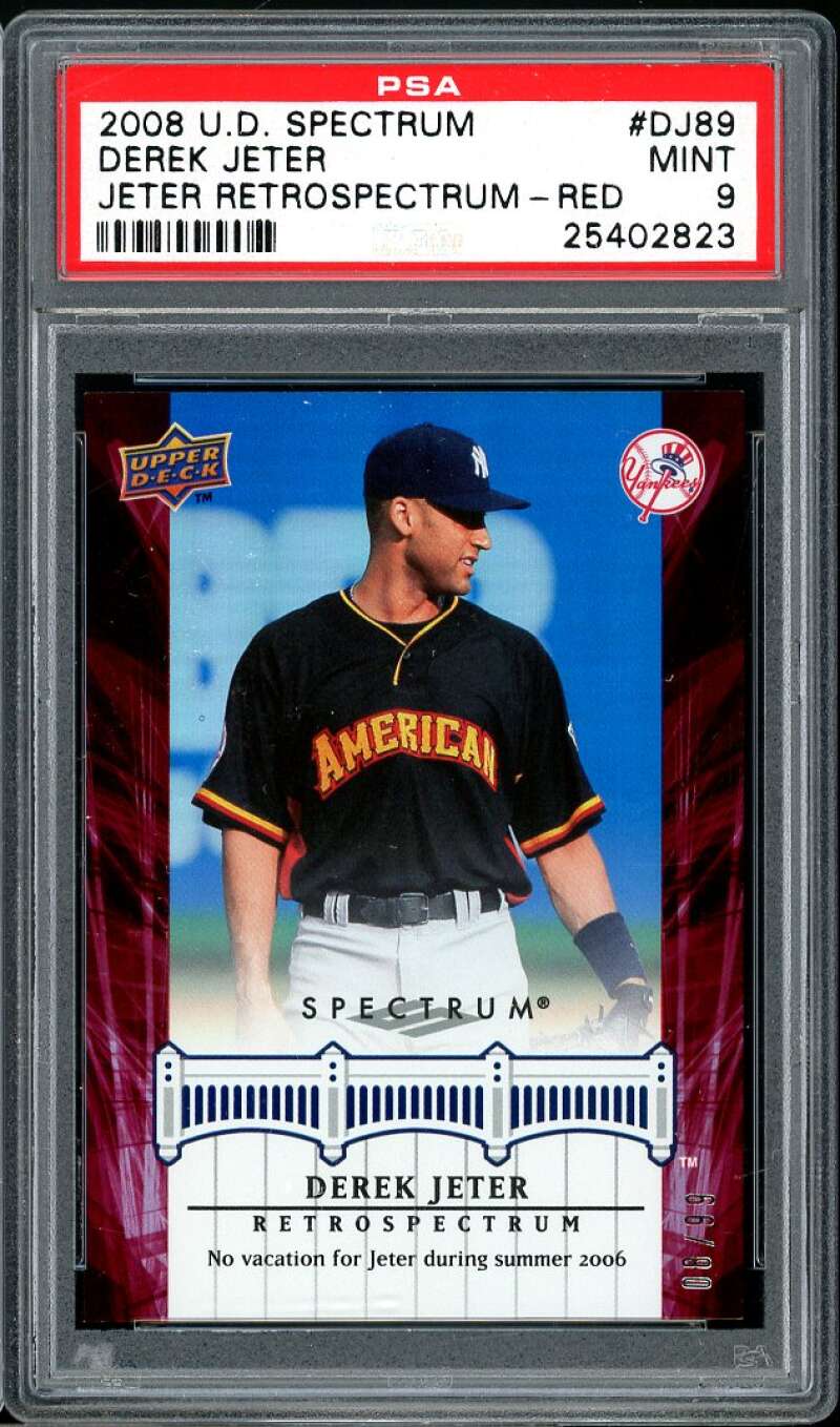 Derek Jeter Card 2008 U.D. Spectrum Retrospectrum Red #DJ89 PSA 9 Image 1