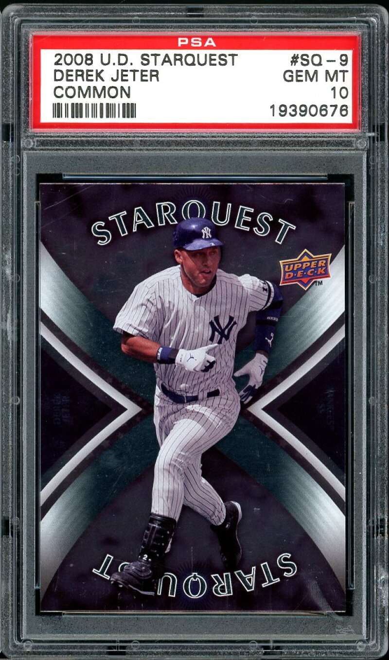 Derek Jeter Card 2008 U.D. Starquest Common #SQ-9 PSA 10 Image 1