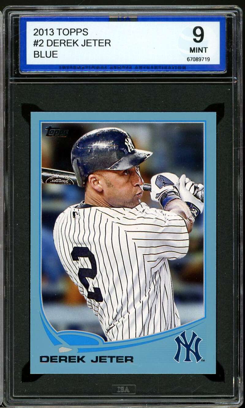 Derek Jeter Card 2013 Topps Blue #2 ISA 9 MINT Image 1