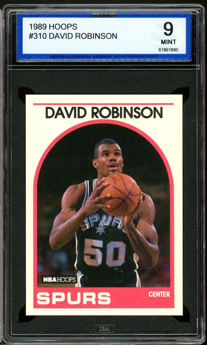 David Robinson Rookie Card 1989-90 Hoops #310 ISA 9 MINT Image 1