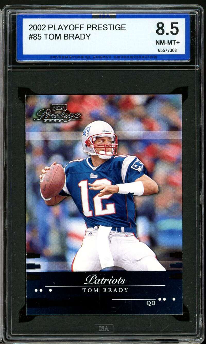 Tom Brady Card 2002 Playoff Prestige #85 ISA 8.5 NM-MT+ Image 1