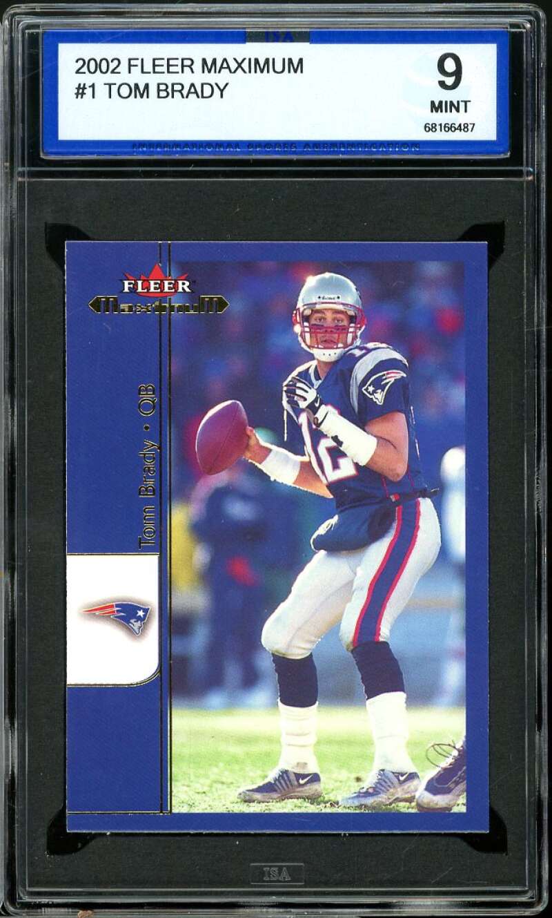 Tom Brady Card 2002 Fleer Maximum #1 ISA 9 MINT Image 1