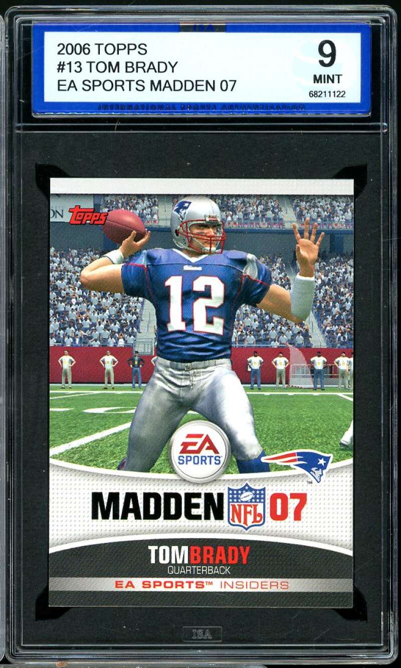 Tom Brady Card 2006 Topps EA Sports Madden 07 ISA 9 MINT Image 1