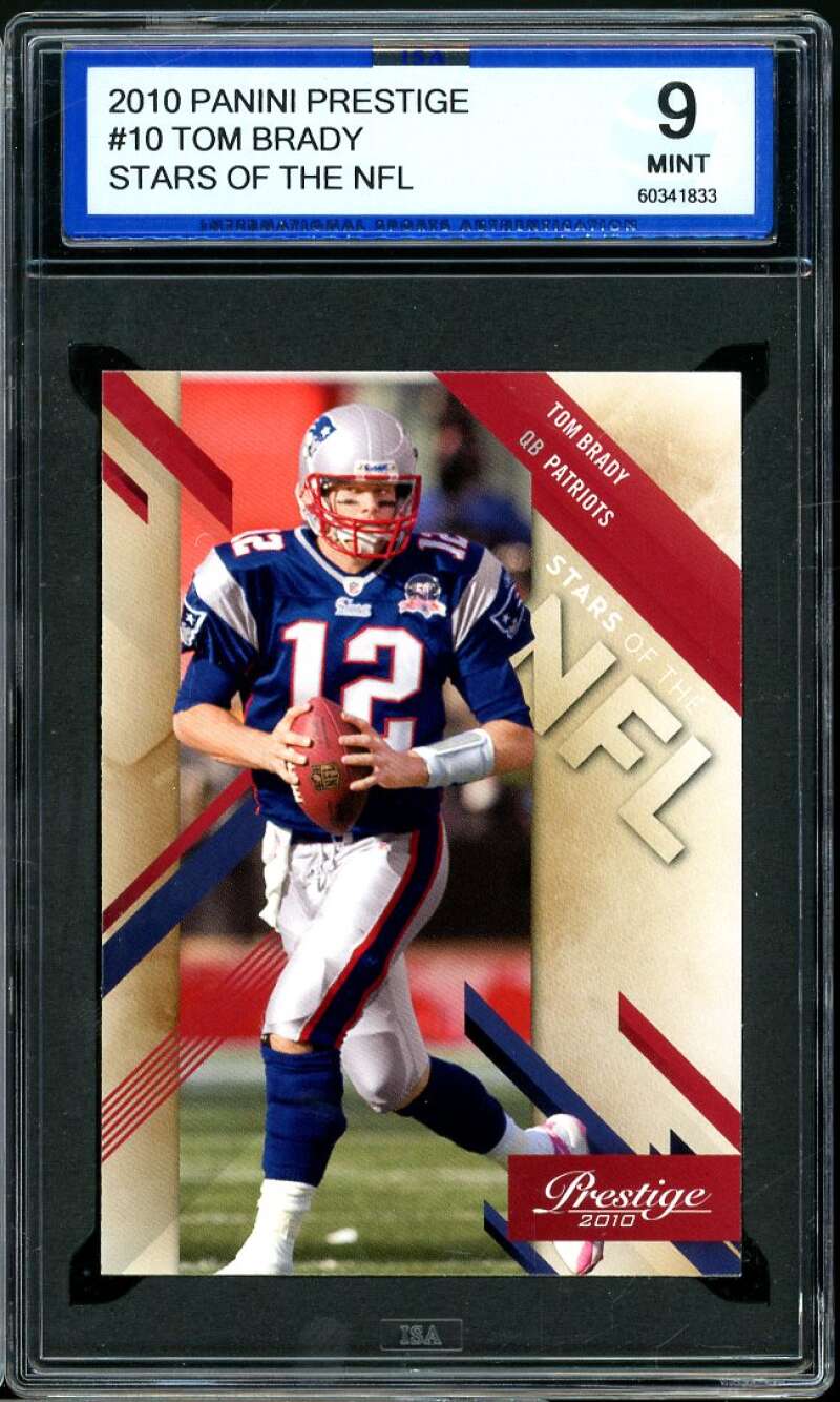 Tom Brady Card 2010 Panini Prestige Stars Of The NFL #10 ISA 9 MINT Image 1