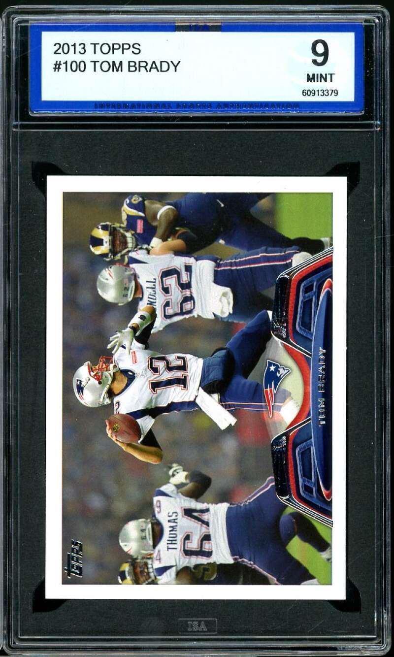 Tom Brady Card 2013 Topps #100 ISA 9 MINT Image 1