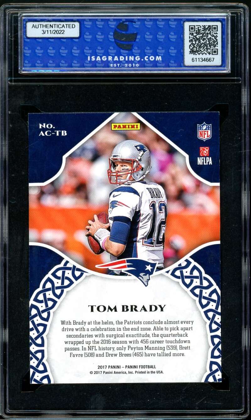 Tom Brady Card 2017 Panini Accolades #AC-TB ISA 9 MINT Image 2