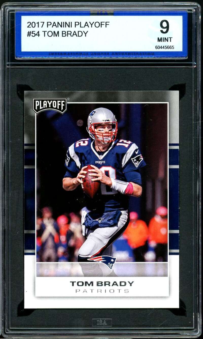 Tom Brady Card 2017 Panini Playoff #54 ISA 9 MINT Image 1