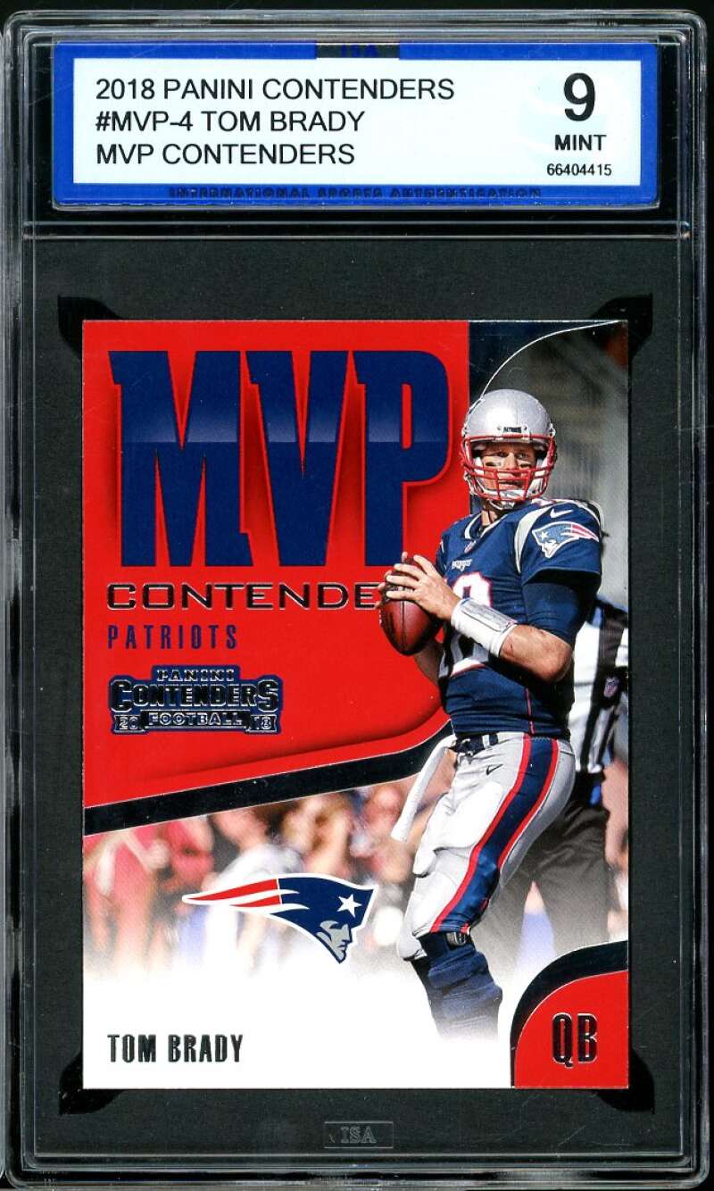 Tom Brady Card 2018 Panini Contenders MVP Contenders #MVP-4 ISA 9 MINT Image 1