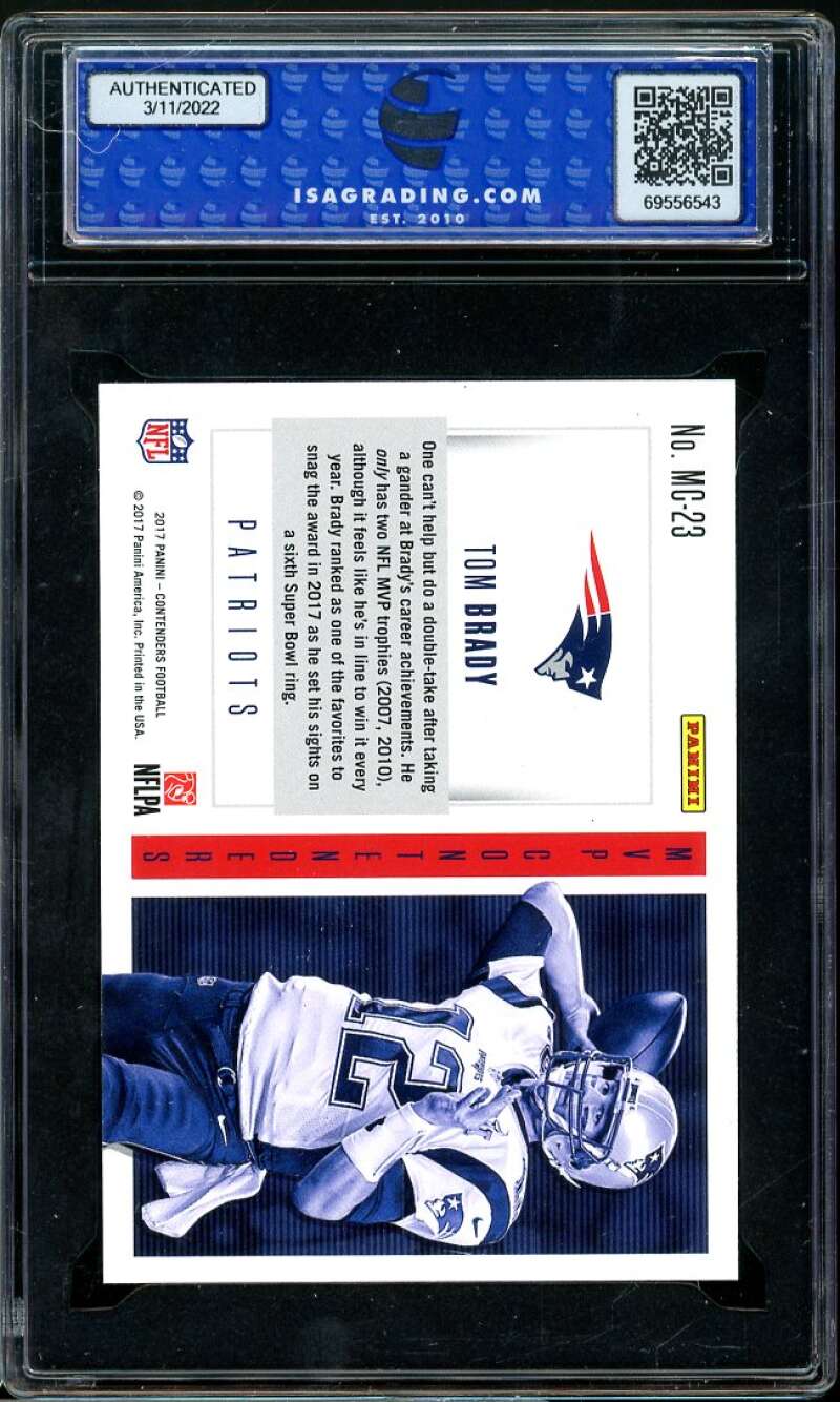 Tom Brady Card 2017 Panini Contenders MVP Contenders #MC-23 ISA 10 GEM MINT Image 2