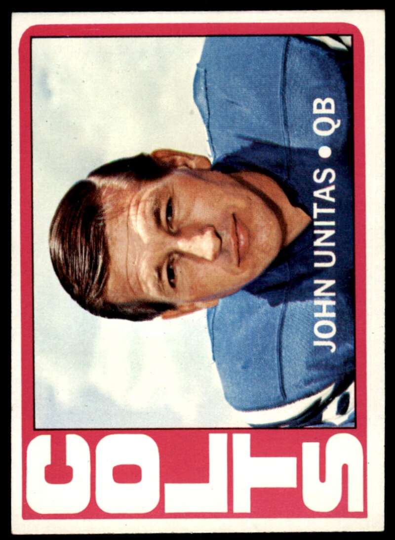 John Unitas Card 1972 Topps #165 Image 1