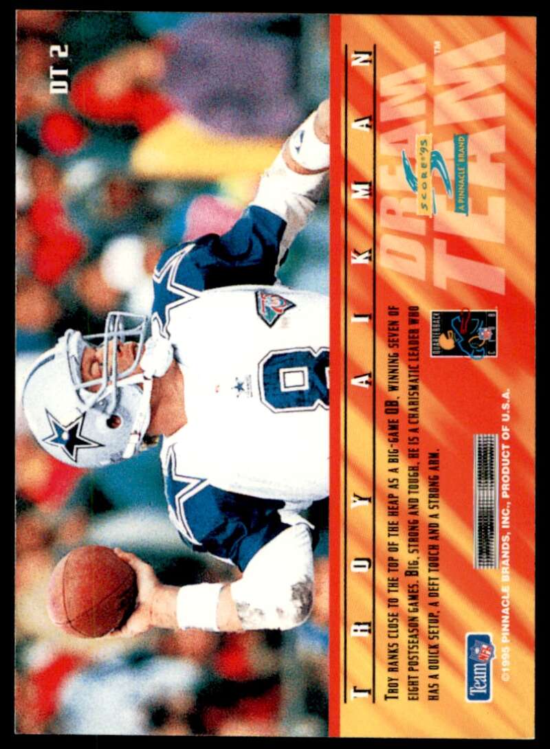 Troy Aikman Card 1995 Score Dream Team #DT2 Image 2