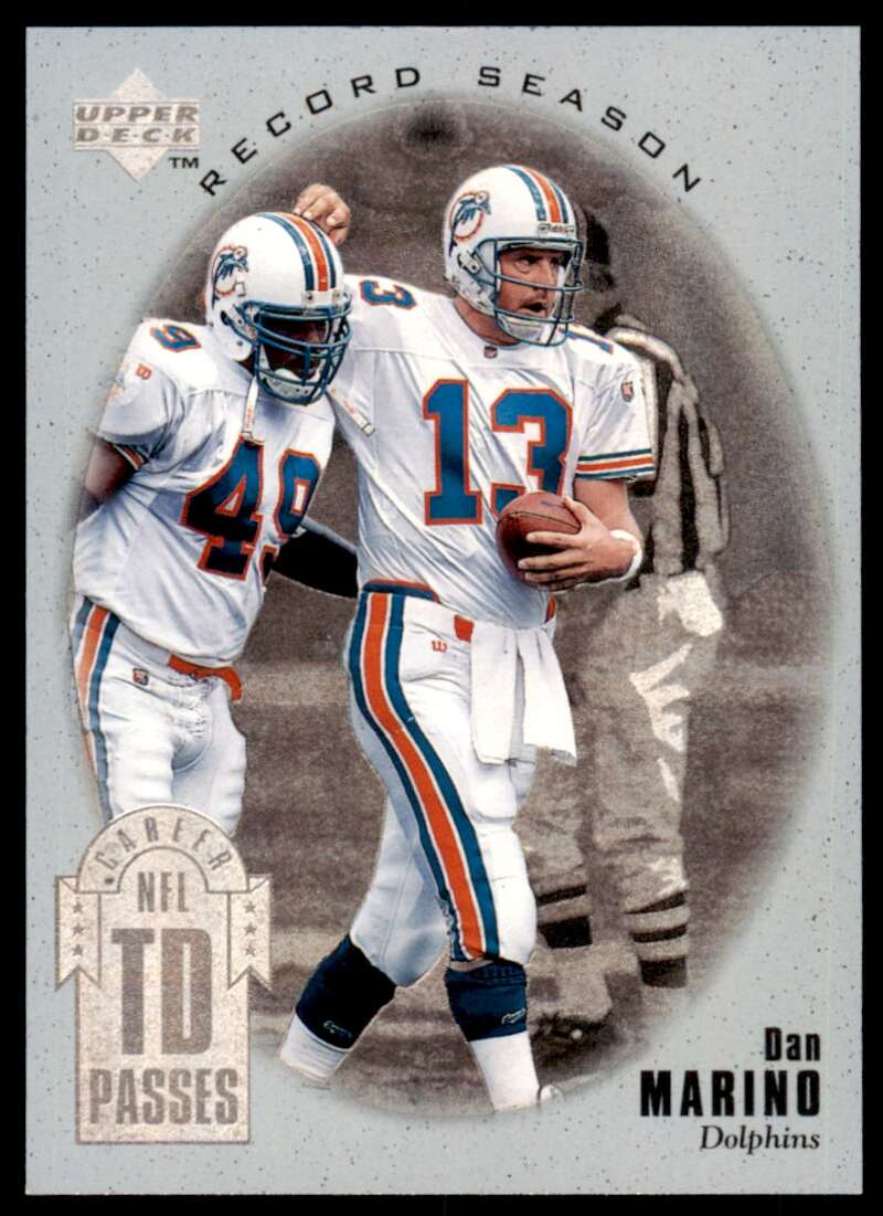 Dan Marino Card 1996 Upper Deck Silver Record Season Dan Marino #RS3 Image 1