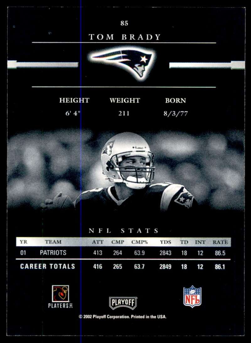 Tom Brady Card 2002 Playoff Prestige #85 Image 2