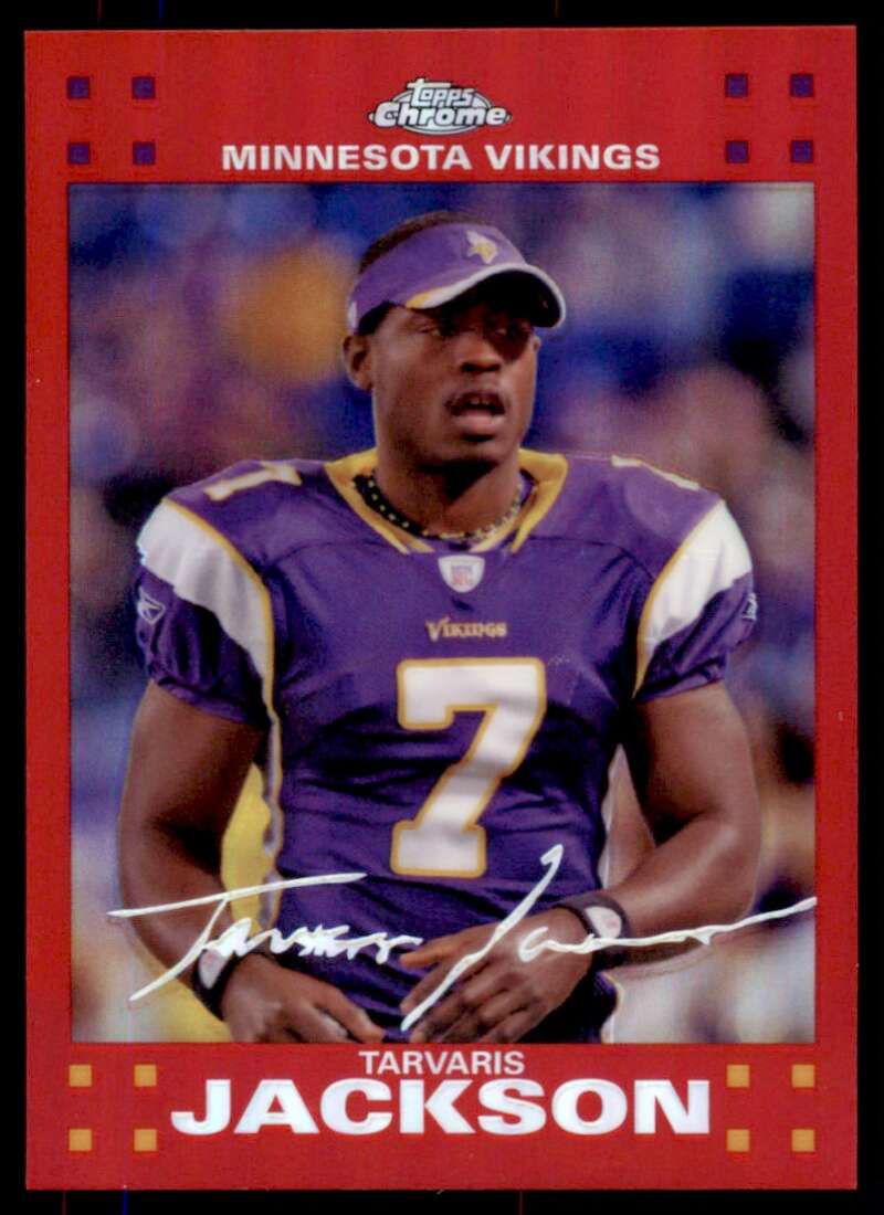 Tarvaris Jackson Card 2007 Topps Chrome Red Refractors #TC60 Image 1