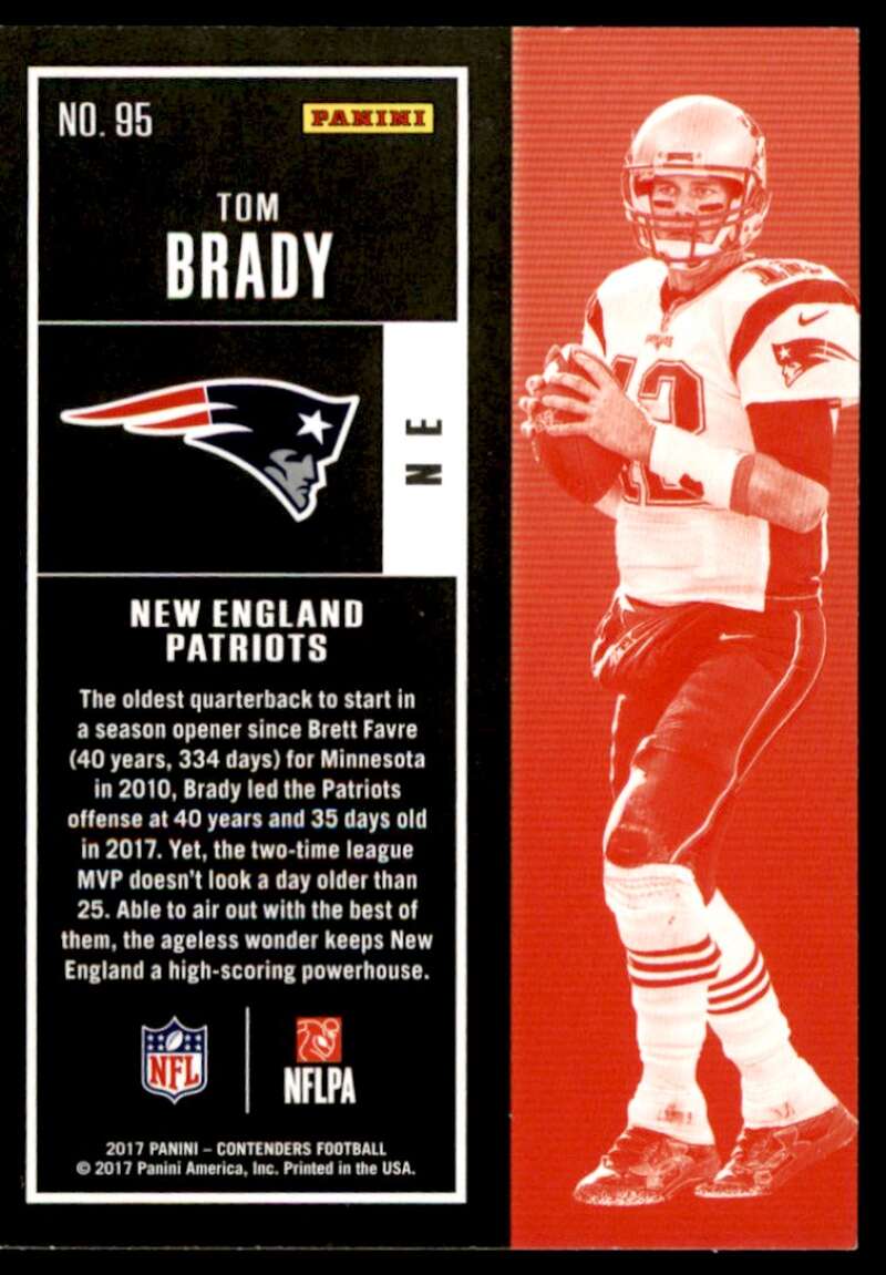 Tom Brady Card 2017 Panini Contenders #95 Image 2