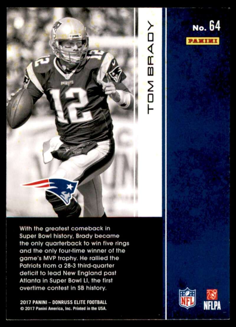 Tom Brady Card 2017 Panini XR #64 Image 2