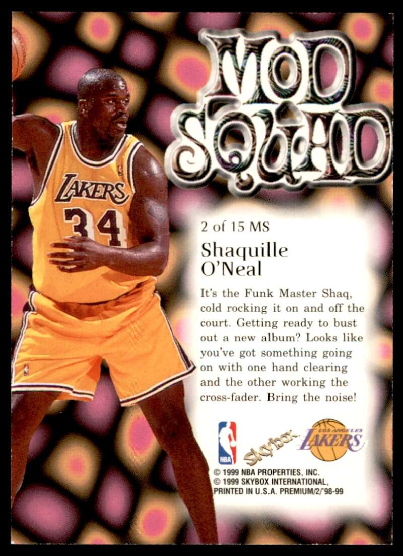 Shaquille O'Neal Card 1999-00 Skybox Premium Mob Squad #2 Image 2